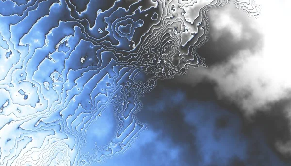 Soyut Dijital Fraktal Model Soyut Fütüristik Görüntü Yatay Oryantasyon Dalgalı — Stok fotoğraf