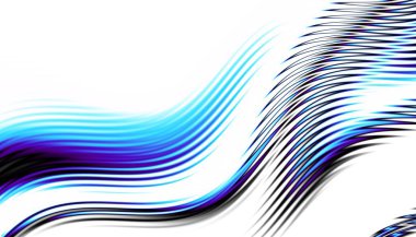 Soyut dijital fraktal model. Yatay oryantasyon. Boş beyaz arkaplanda eğri ince çizgiler.