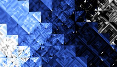 Soyut dijital fraktal model. Yatay oryantasyon. Düşük polimerli doku. Soyut fütüristik görüntü. Yatay yönelim.