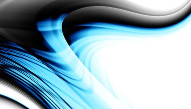 Soyut dijital fraktal model. Yatay oryantasyon. Boş beyaz arkaplanda eğri ince çizgiler.