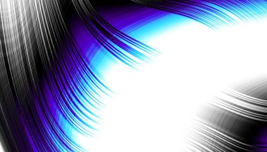 Soyut dijital fraktal model. Yatay oryantasyon. Boş beyaz arkaplanda eğri ince çizgiler.