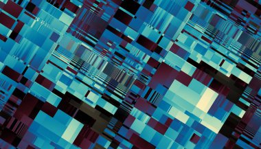 Soyut dijital fraktal model. Soyut geleceksel teknoloji görüntüsü.