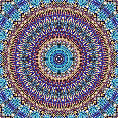 Soyut dijital fraktal model. Yuvarlak mandala dekoratif desen.