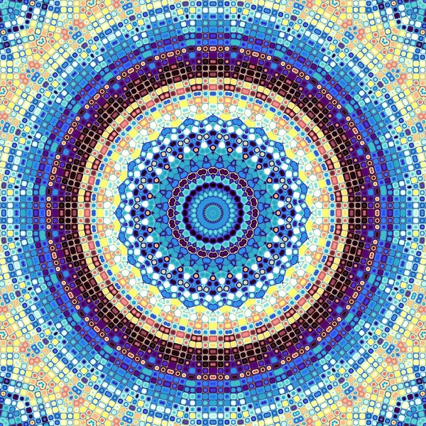 Abstract Digital Fractal Pattern Symmetric Square Mosaic Pattern — Stock Photo, Image