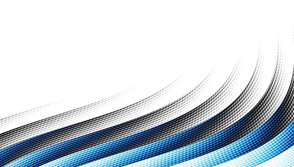 Абстрактный Цифровой Фрактальный Рисунок Экспрессивная Изогнутая Синяя Линия Белом Фоне — стоковое фото