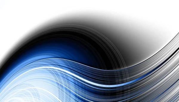 Patrón Fractal Digital Abstracto Textura Ondulada Expresiva Línea Azul Curvada — Foto de Stock