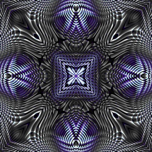 Abstrakcyjny Cyfrowy Wzór Fraktalny Symetryczny Zakrzywiony Wzór — Zdjęcie stockowe