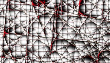 Soyut dijital fraktal model. Yatay oryantasyon. Soyut geleceksel geometrik resim.