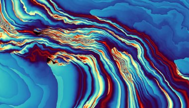 Soyut dijital fraktal model. Yatay oryantasyon. Dalgalı doku. Mermer dokusunun taklidi.