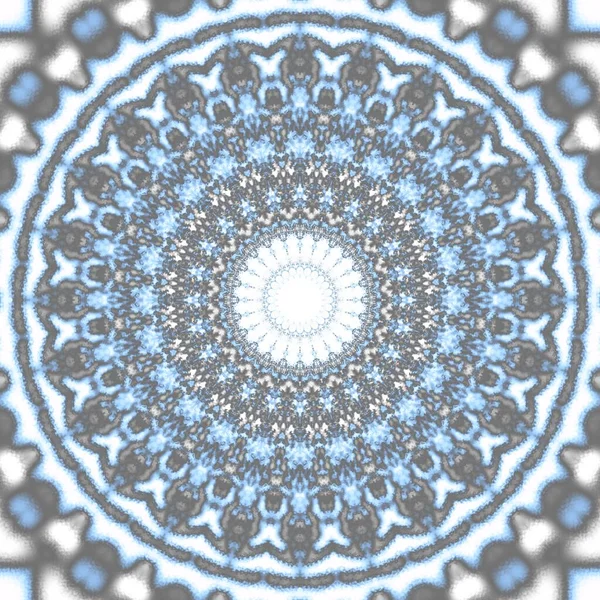 Abstraktní Digitální Fraktál Kulatý Mandala Dekorativní Ornament Vzor — Stock fotografie