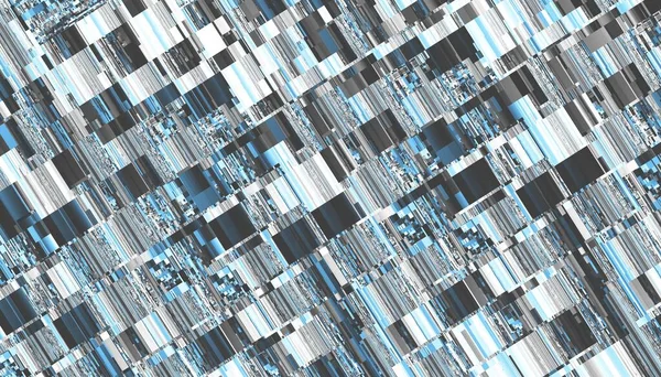 Abstraktes Digitales Fraktalmuster Horizontale Ausrichtung Abstraktes Futuristisches Geometrisches Bild — Stockfoto