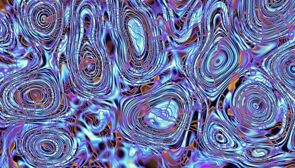 Abstract Digitaal Fractal Patroon Horizontale Oriëntatie Golvende Textuur — Stockfoto