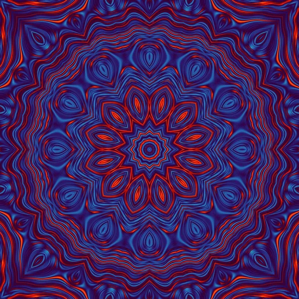 Patrón Fractal Digital Abstracto Patrón Ornamento Decorativo Mandala Redonda —  Fotos de Stock
