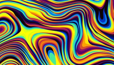 Soyut dijital fraktal model. Psikedelik dalgalı doku.