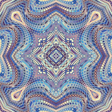 Soyut dijital fraktal model. Art Nouveau stilinde simetrik dekoratif süsleme deseni