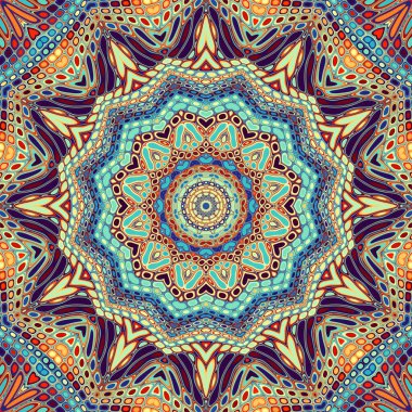 Soyut dijital fraktal model. Yuvarlak mandala dekoratif desen.