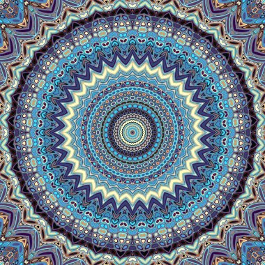 Soyut dijital fraktal model. Yuvarlak mandala dekoratif desen.