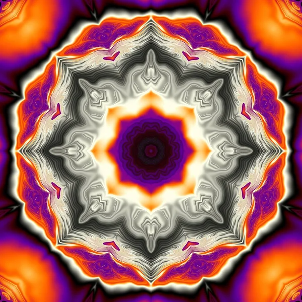 Patrón Fractal Arte Digital Abstracto Patrón Mandala Espacial Yoga Esotérico — Foto de Stock