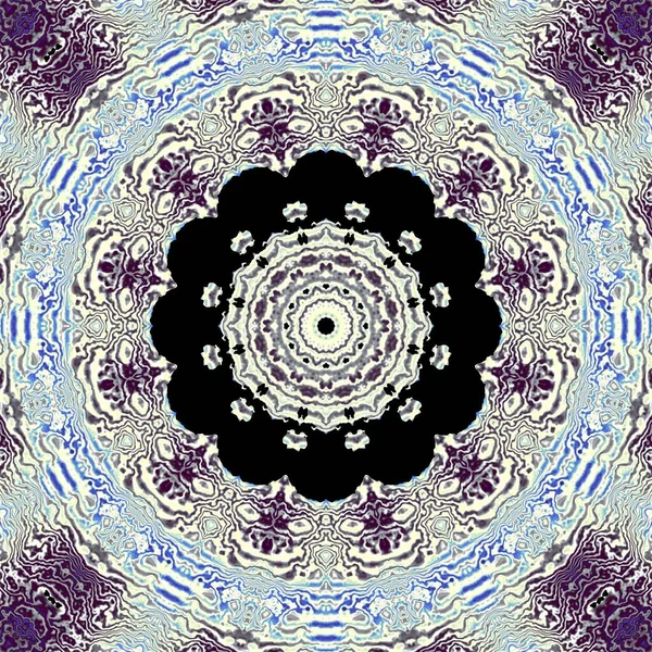Abstract digital art fractal pattern. Round mandala decorative ornament pattern.