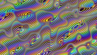 Soyut dijital fraktal model. Psikedelik dalgalı doku.