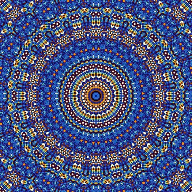 Soyut dijital fraktal model. Yuvarlak mandala dekoratif desen.