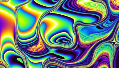 Soyut dijital fraktal model. Psikedelik dalgalı doku.