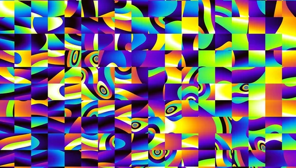 Patrón Fractal Digital Abstracto Textura Ondulada Psicodélica —  Fotos de Stock