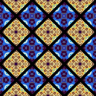 Karelerin soyut dekoratif desenleri. Mozaik sanat süsleme dokusu.