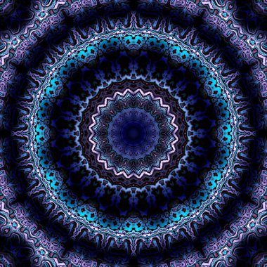 Soyut dijital fraktal model. Yuvarlak mandala dekoratif desen.