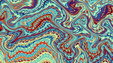 Soyut dijital fraktal model. Yatay arkaplan ve görünüm oranı 16: 9. Psikedelik dalgalı doku.