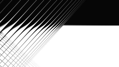 Soyut dijital fraktal model. Yatay arkaplan ve görünüm oranı 16: 9. Basit monokrom deseni.