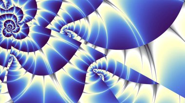 Soyut dijital fraktal model. Yatay arkaplan ve görünüm oranı 16: 9. Psikedelik dalgalı doku.