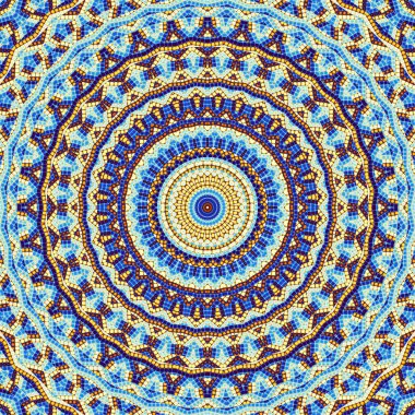 Soyut dijital fraktal model. Soyut düzenli süs mozaik dokusu. Mozaik mandala.