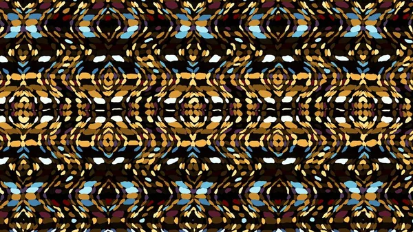 Patrón Fractal Digital Abstracto Adorno Tribal Sin Costuras Fondo Horizontal — Foto de Stock