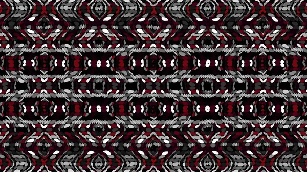 Abstract Digitaal Fractal Patroon Naadloze Tribale Ornament Horizontale Achtergrond Met — Stockfoto