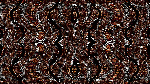 Abstract Digital Fractal Pattern Seamless Tribal Ornament Horizontal Background Aspect — Stock Photo, Image