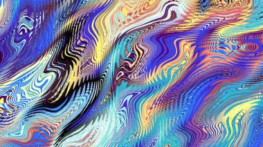 Soyut dijital fraktal model. Soyut dalgalı doku. Görünüm oranı 16: 9 olan yatay arkaplan