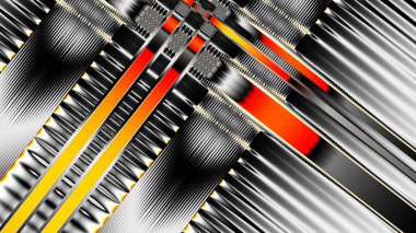 Soyut dijital fraktal model. Soyut geometrik doku. Görünüm oranı 16: 9 olan yatay arkaplan