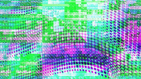 Abstraktes Digitales Fraktalmuster Grunge Glitch Hintergrund Horizontaler Hintergrund Mit Seitenverhältnis — Stockfoto