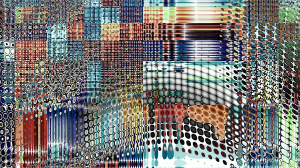 Abstract Digitaal Fractal Patroon Grunge Glitch Achtergrond Horizontale Achtergrond Met — Stockfoto