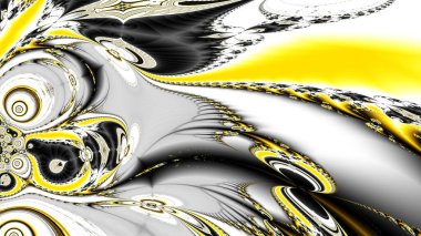 Soyut dijital fraktal model. Psikedelik dalgalı doku. Görünüm oranı 16: 9 olan yatay arkaplan