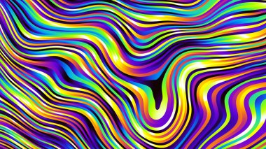 Soyut dijital fraktal model. Psikedelik dalgalı desen. Görünüm oranı 16: 9 olan yatay arkaplan