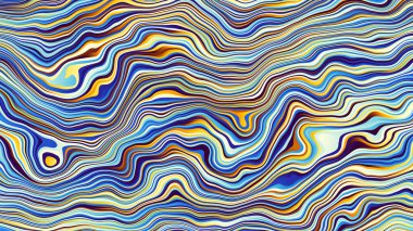 Soyut dijital fraktal model. Psikedelik dalgalı desen. Görünüm oranı 16: 9 olan yatay arkaplan