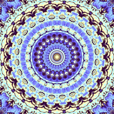 Soyut dijital geometrik desen. Yuvarlak mandala dekoratif desen.