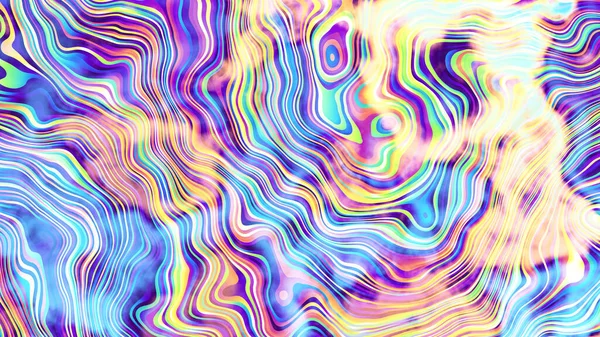 Abstraktní Digitální Fraktál Psychedelický Vlnitý Vzorec Horizontální Pozadí Poměrem Stran — Stock fotografie