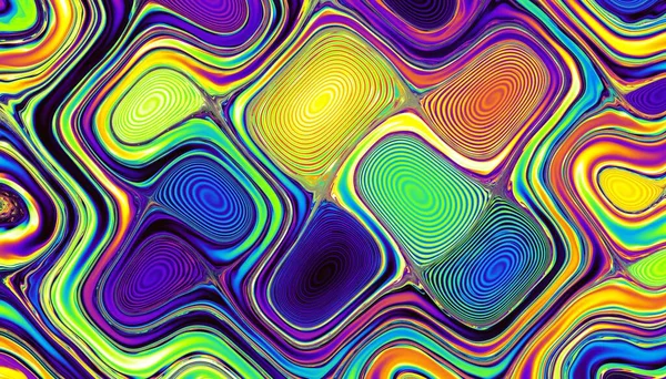 Abstraktes Digitales Geometrisches Muster Horizontale Ausrichtung Psychedelische Wellenstruktur — Stockfoto