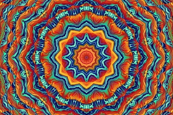 Abstrakcyjny Cyfrowy Wzór Fraktalny Okrągły Mandala Dekoracyjny Wzór Ozdobny Orientacja — Zdjęcie stockowe