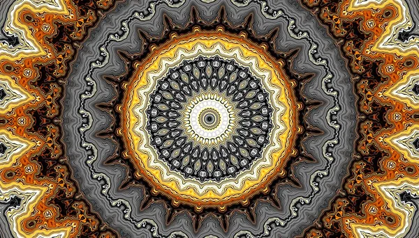 Padrão Fractal Digital Abstracto Padrão Ornamento Decorativo Mandala Redonda — Fotografia de Stock