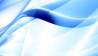 Soyut dijital fraktal model. Yatay oryantasyon. Beyaz arkaplanda çarpık mavi çizgiler.