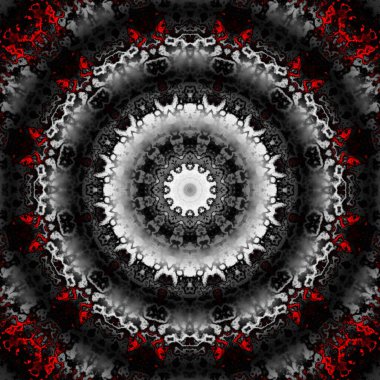 Soyut dijital fraktal model. Yuvarlak mandala dekoratif desen.